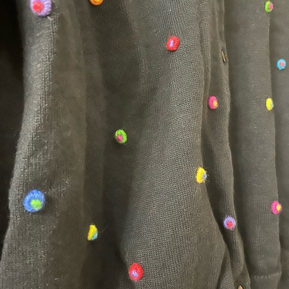 Marisa Christina Button Up Colorful Polka Dot Textured Cardigan XL - Picture 2 of 4